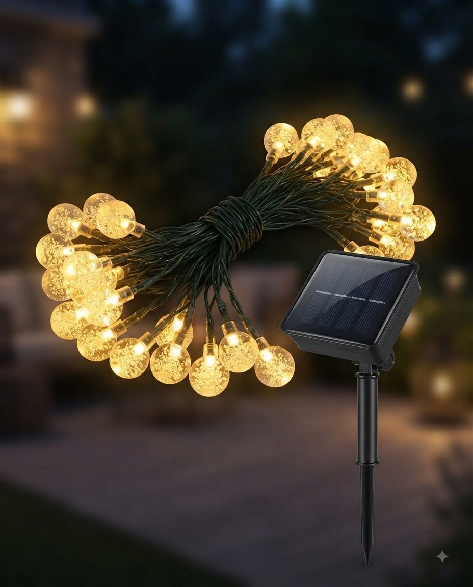 Cadena de luces solar 3 m con esferas